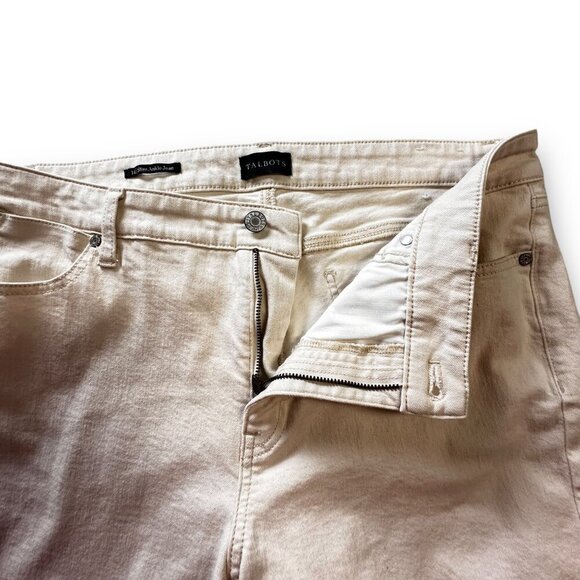 Talbots Slim Ankle Jeans Womens Size 14 Beige Cotton/Spandex EUC Classic - Picture 10 of 11